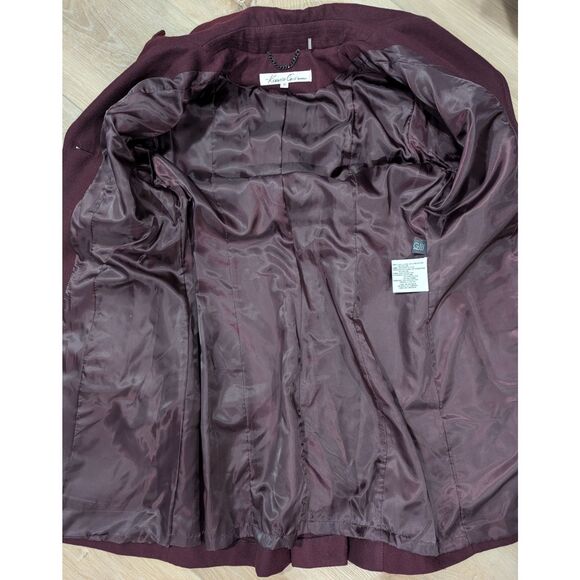 Kenneth Cole Women’s 10 Long Wool Dress Coat A-Line Fit & Flare Buckle Detail Me - Picture 16 of 16